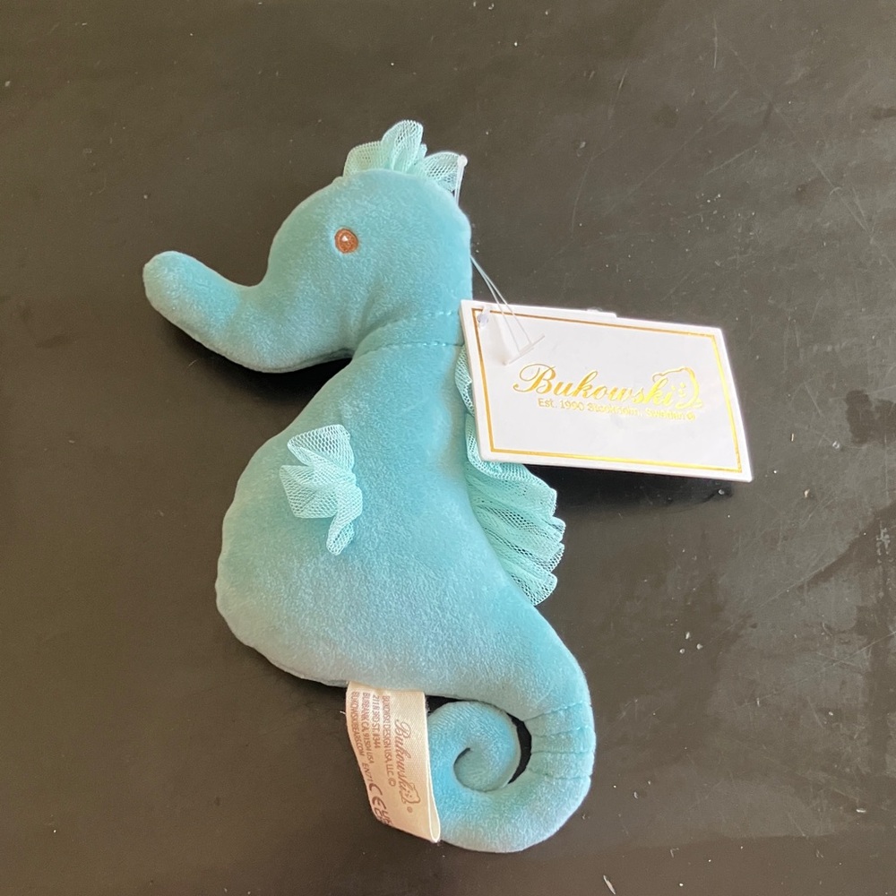 Turquoise Seahorse Plush Toy